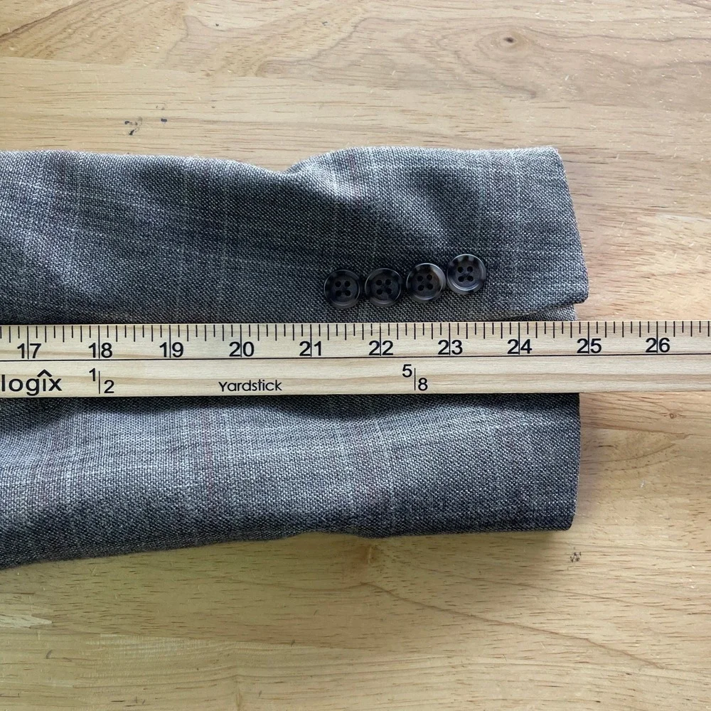 Jos A Bank Signature Tan Plaid SILK + WOOL‎ 42R Blazer Sport Coat Suit Jacket